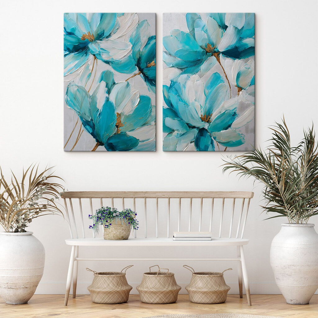 Lebendige Blüten in Blau — Interieur 1