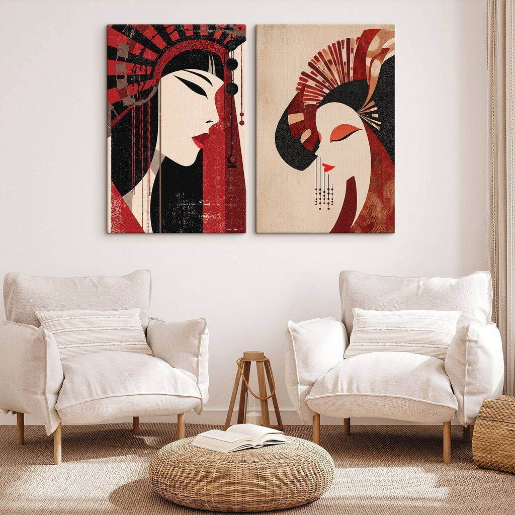 Rot-schwarze Frauenprofile — Interieur 2