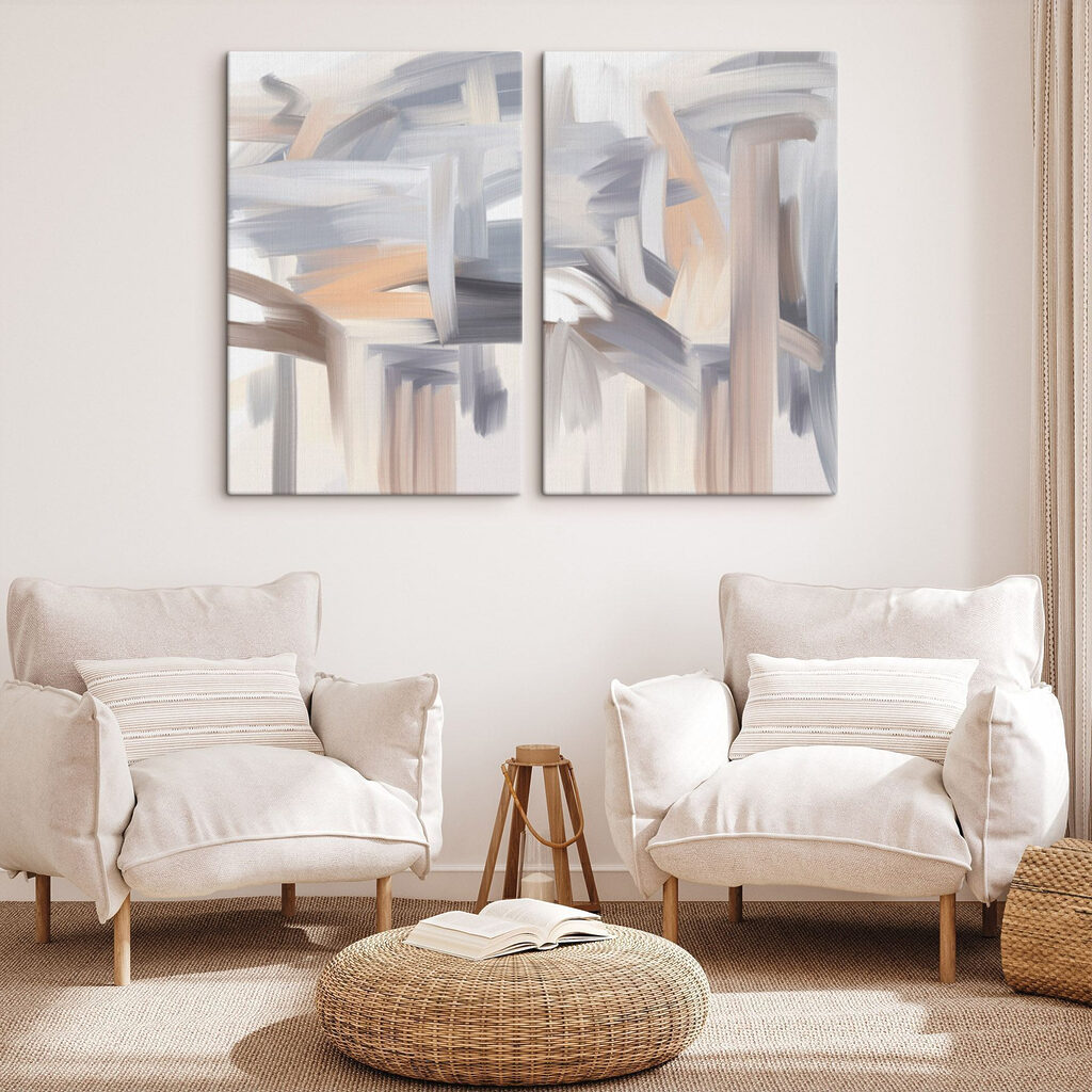 Breite Striche in Zartgrau — Interieur 2