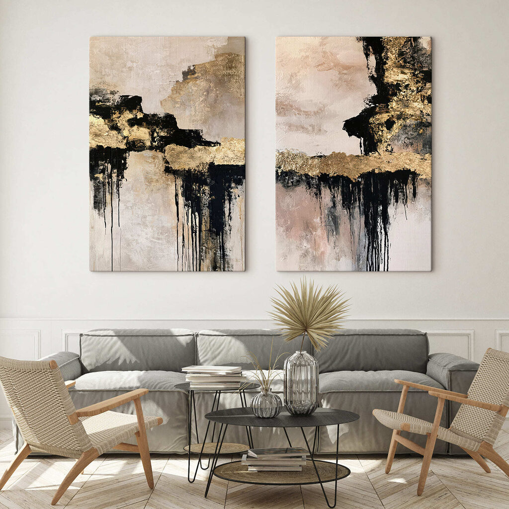 Schwarz-goldene Abstraktion — Interieur 2