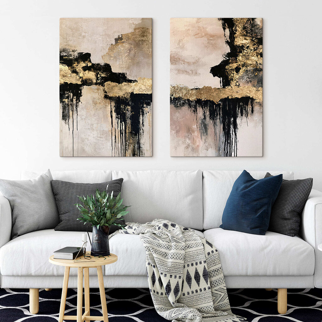 Schwarz-goldene Abstraktion — Interieur 1