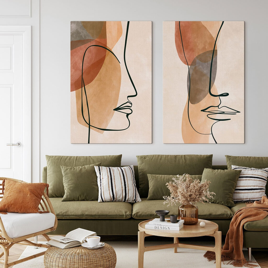 Profil in einer Linie in einem Interieur