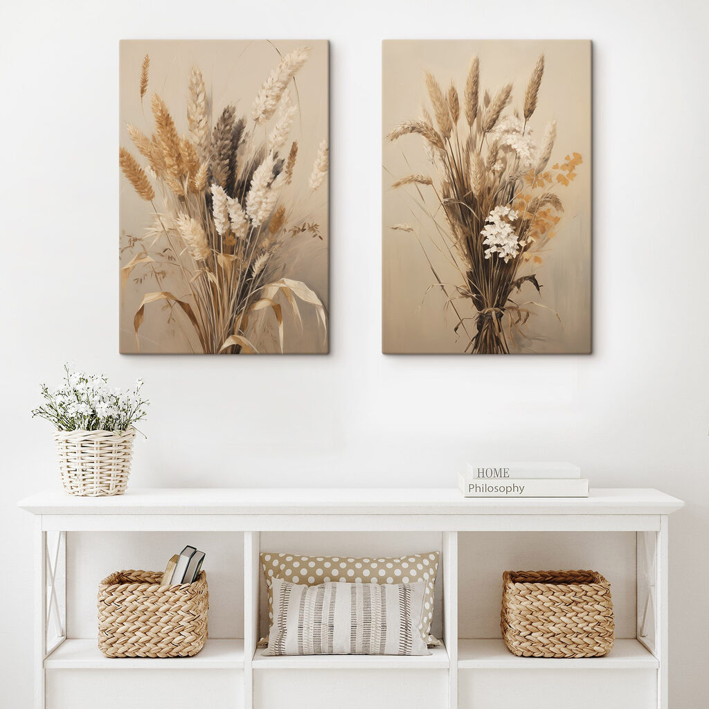Ähren und Blüten in einem Interieur