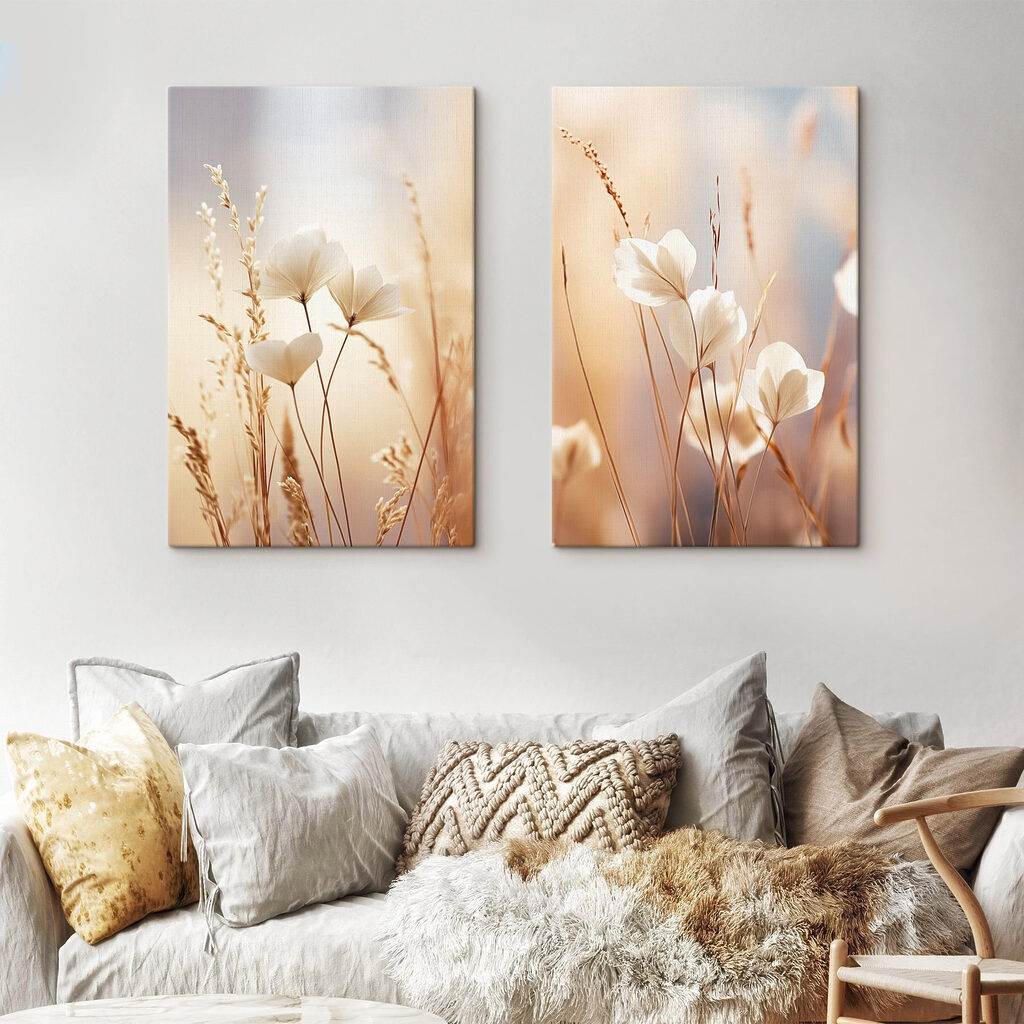Blumen fangen das Licht in einem Interieur