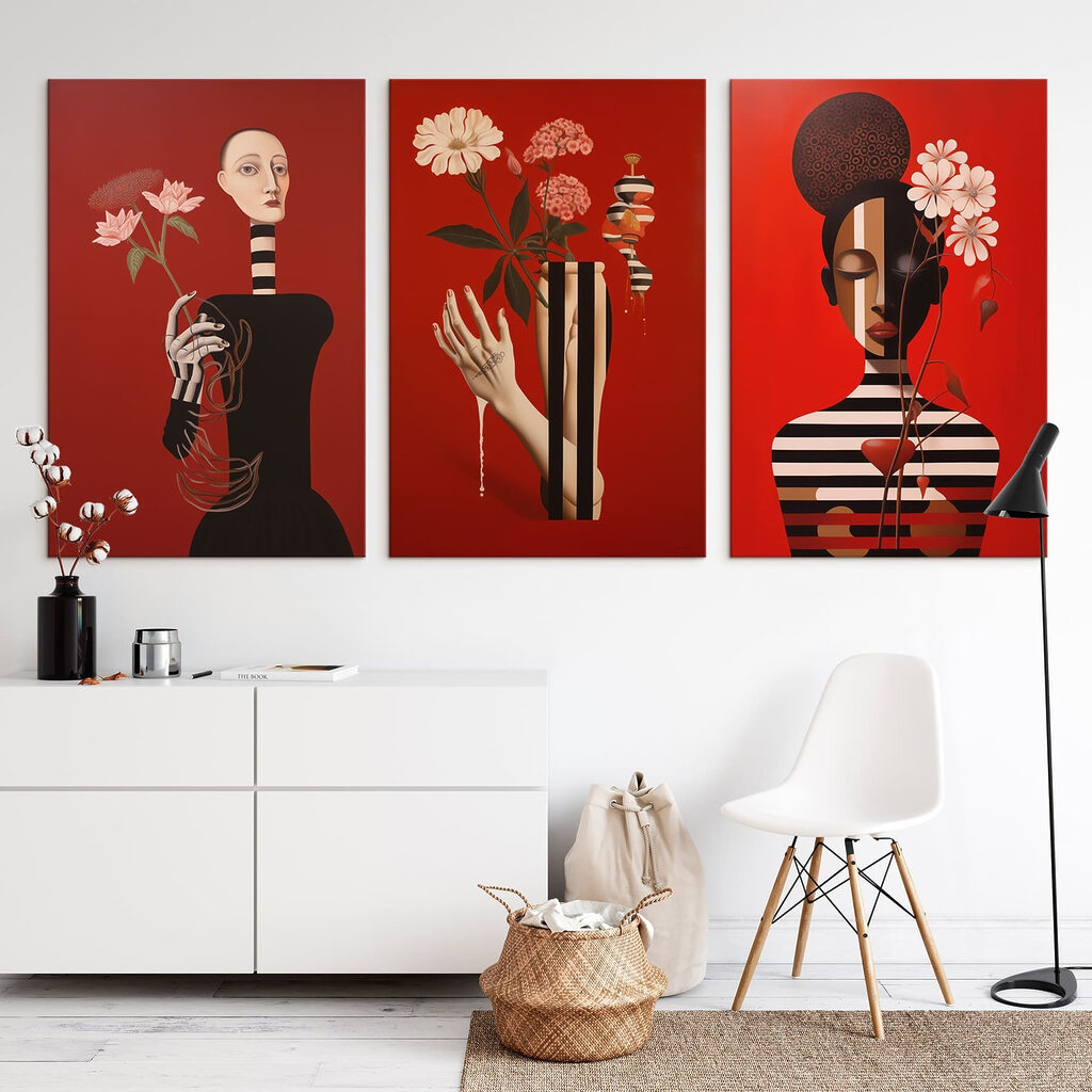 Blumen und gestreifte Figuren — Interieur 2