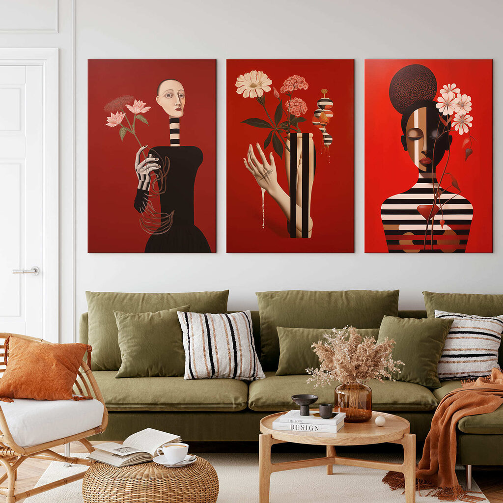 Blumen und gestreifte Figuren — Interieur 3
