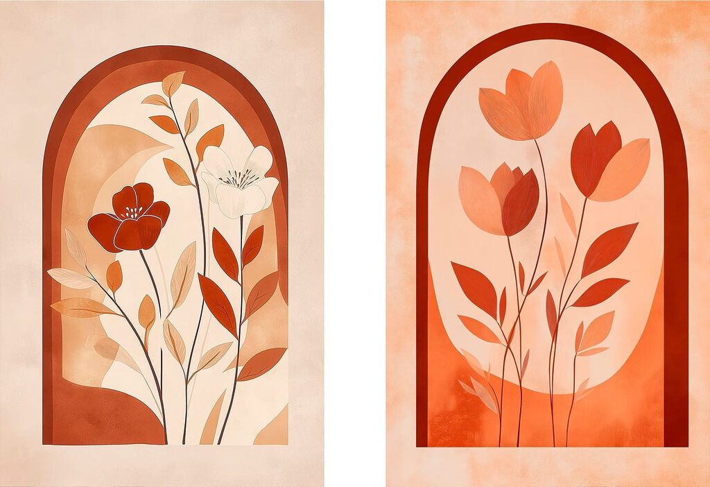 Blüten unter dem Bogen — ganzes Design