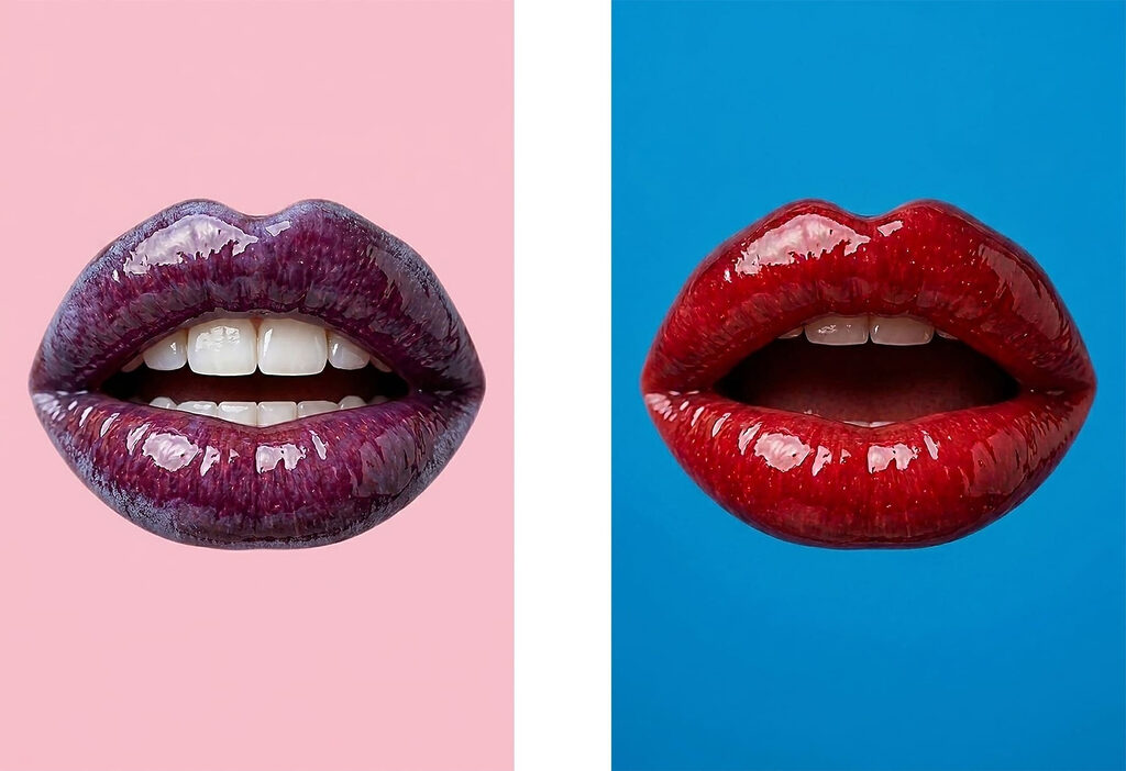 Leuchtende Lippen — ganzes Design