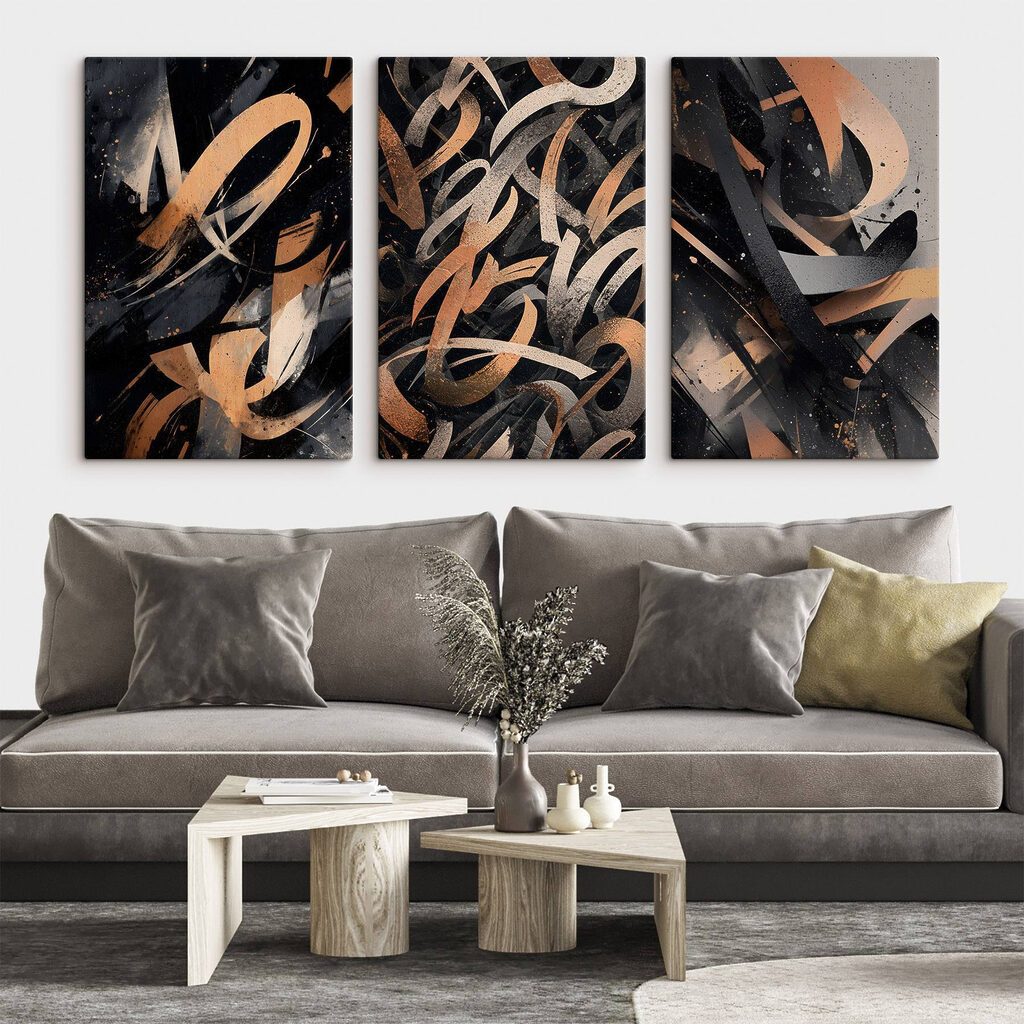 Kupferne Schwünge in einem Interieur