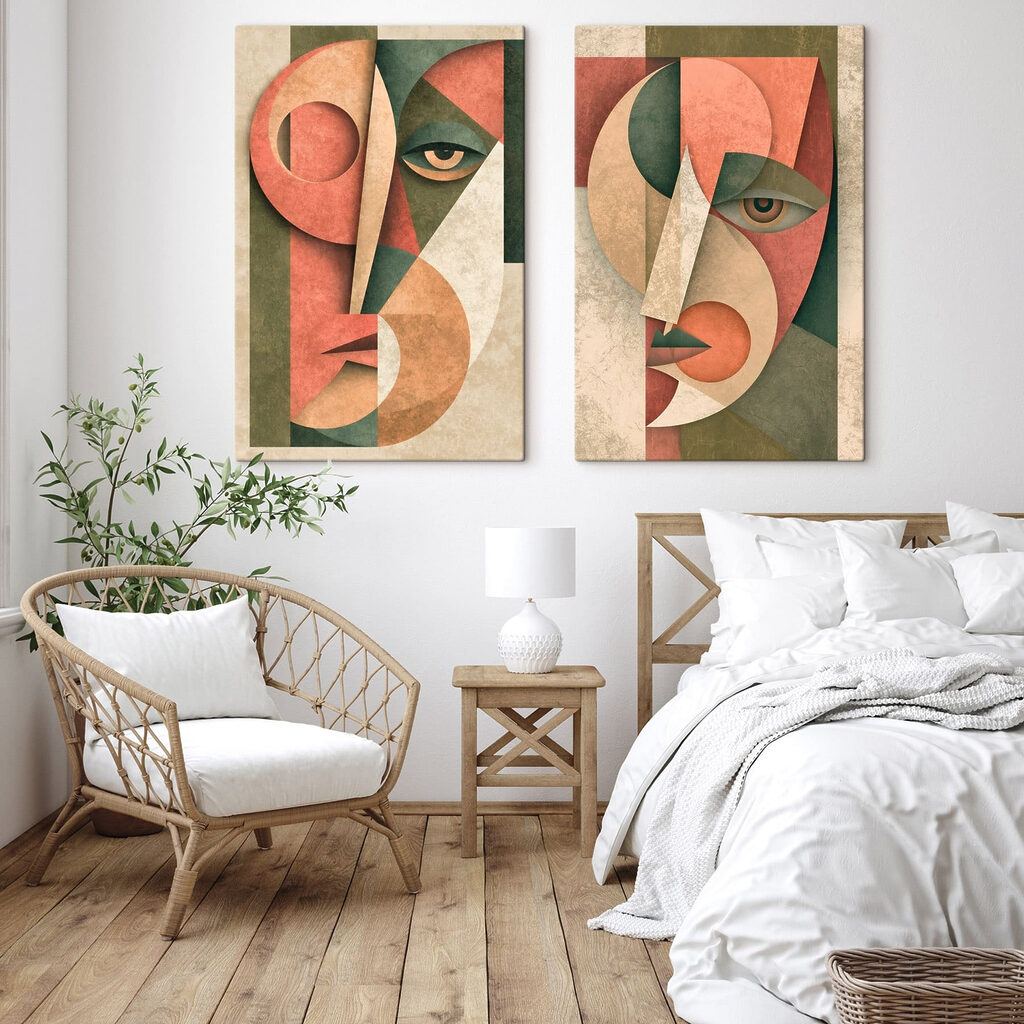 Blicke zwischen Farbflächen in einem Interieur