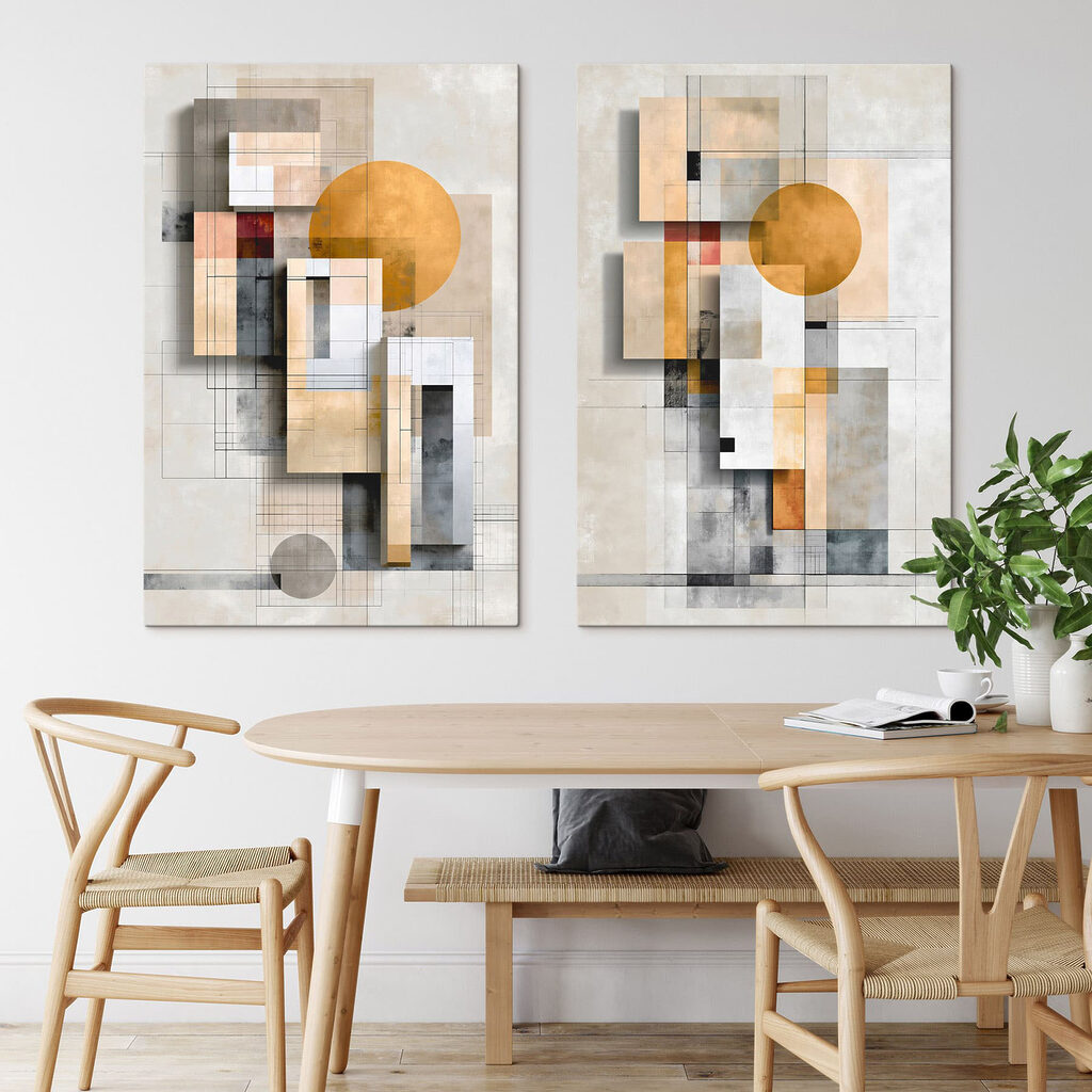 Eine Stadt aus Formen in einem Interieur