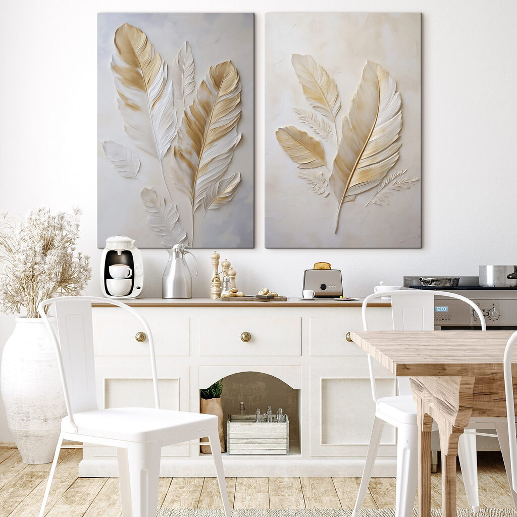 Weiß-goldene Federn — Interieur 2