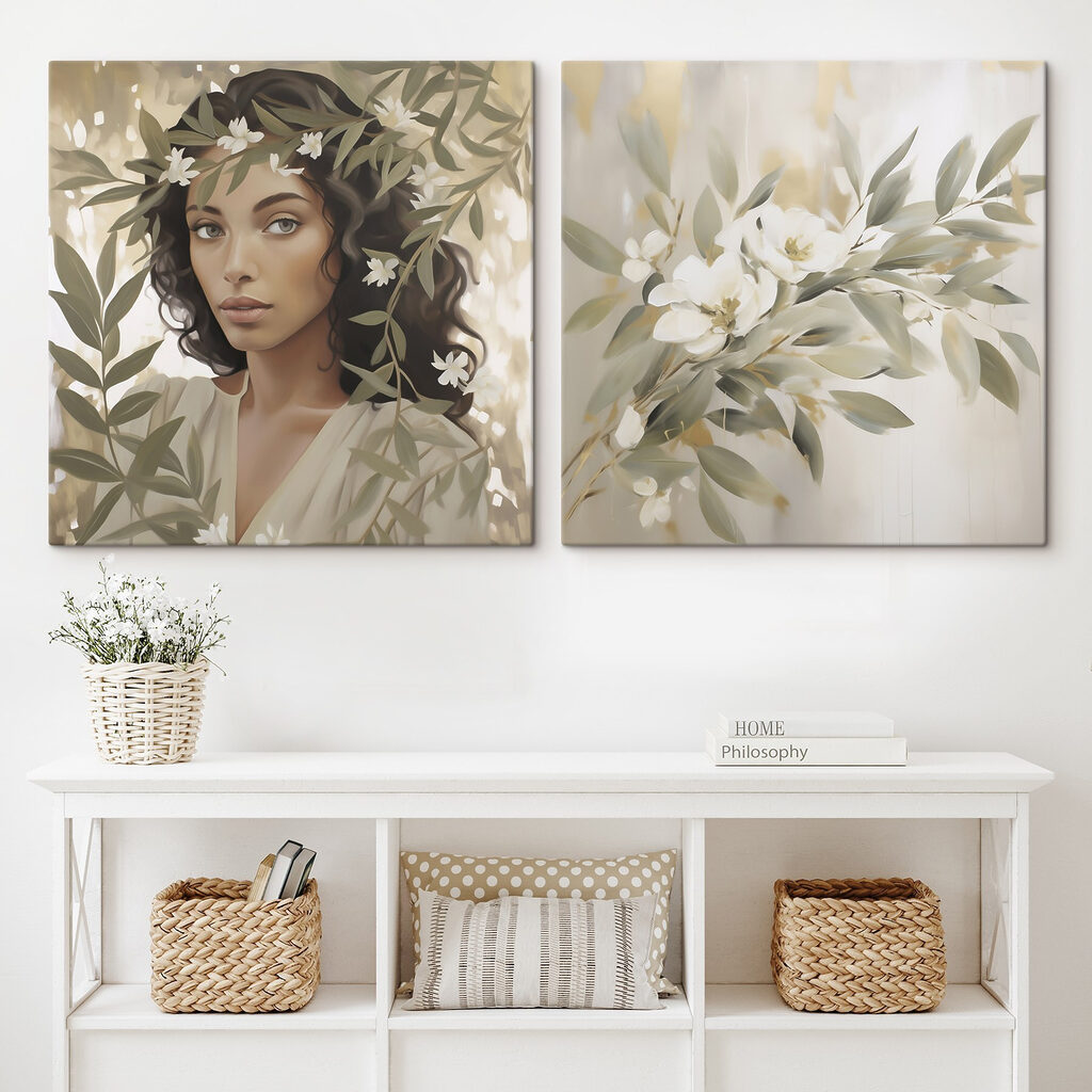 Umgeben von weißen Blüten in einem Interieur