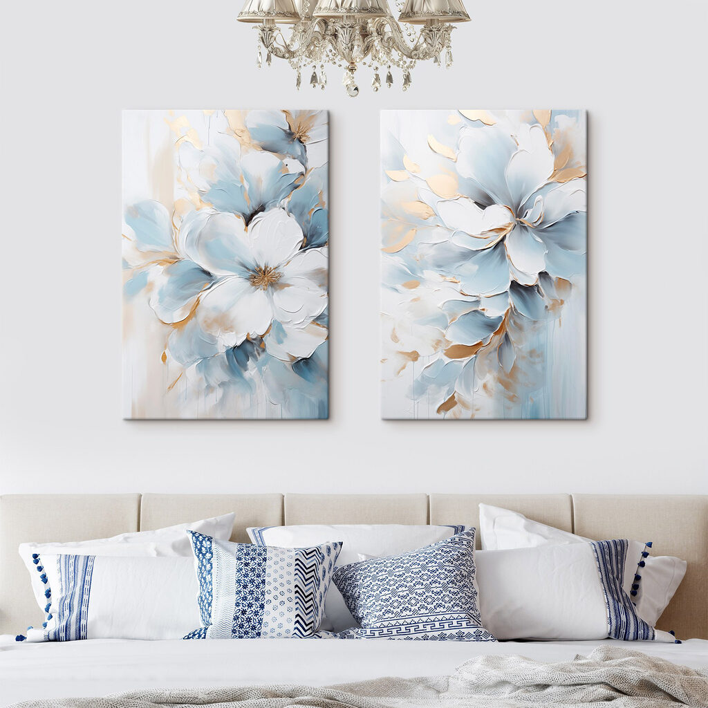 Blumen im kühlen Morgenlicht in einem Interieur