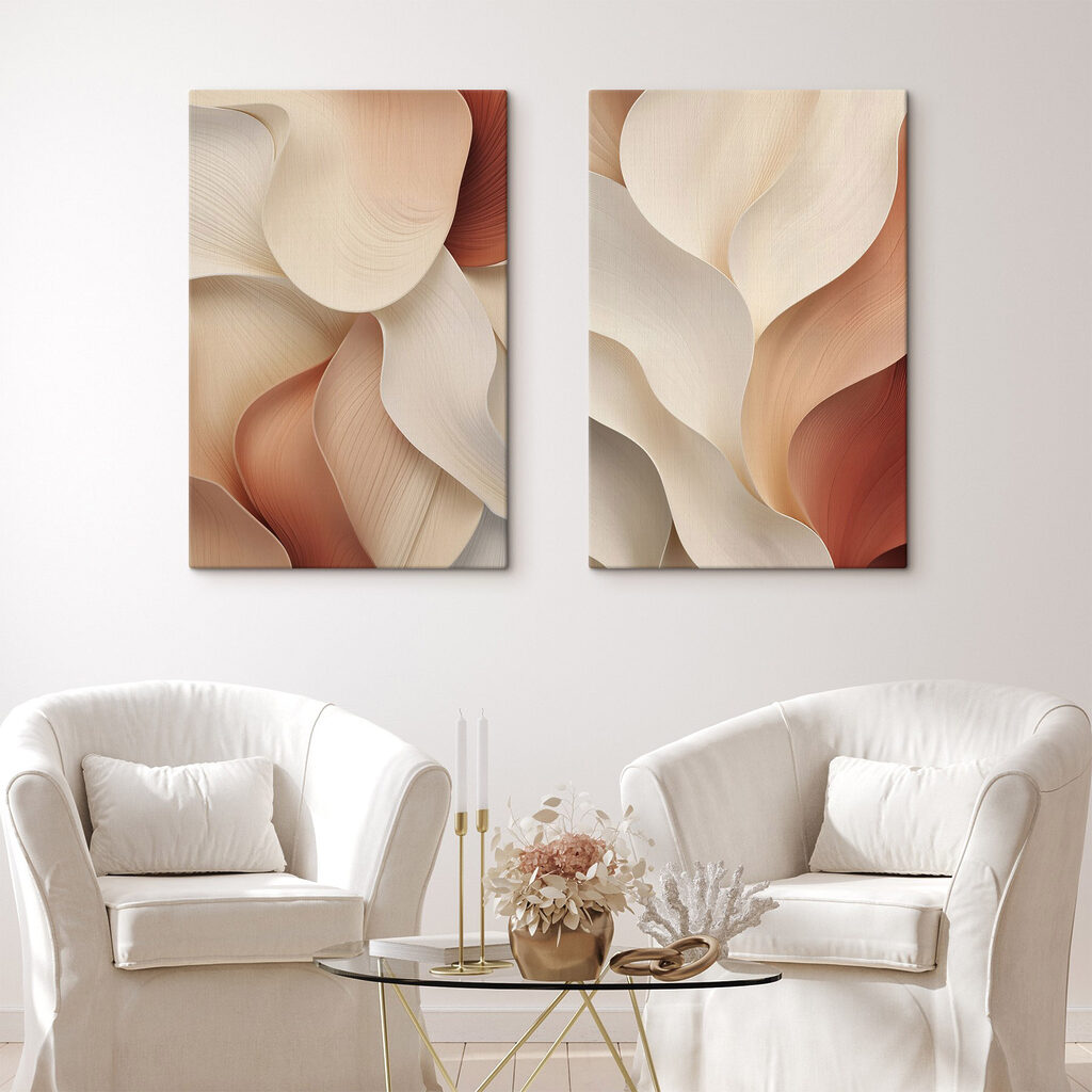 Falten in warmen Tönen in einem Interieur