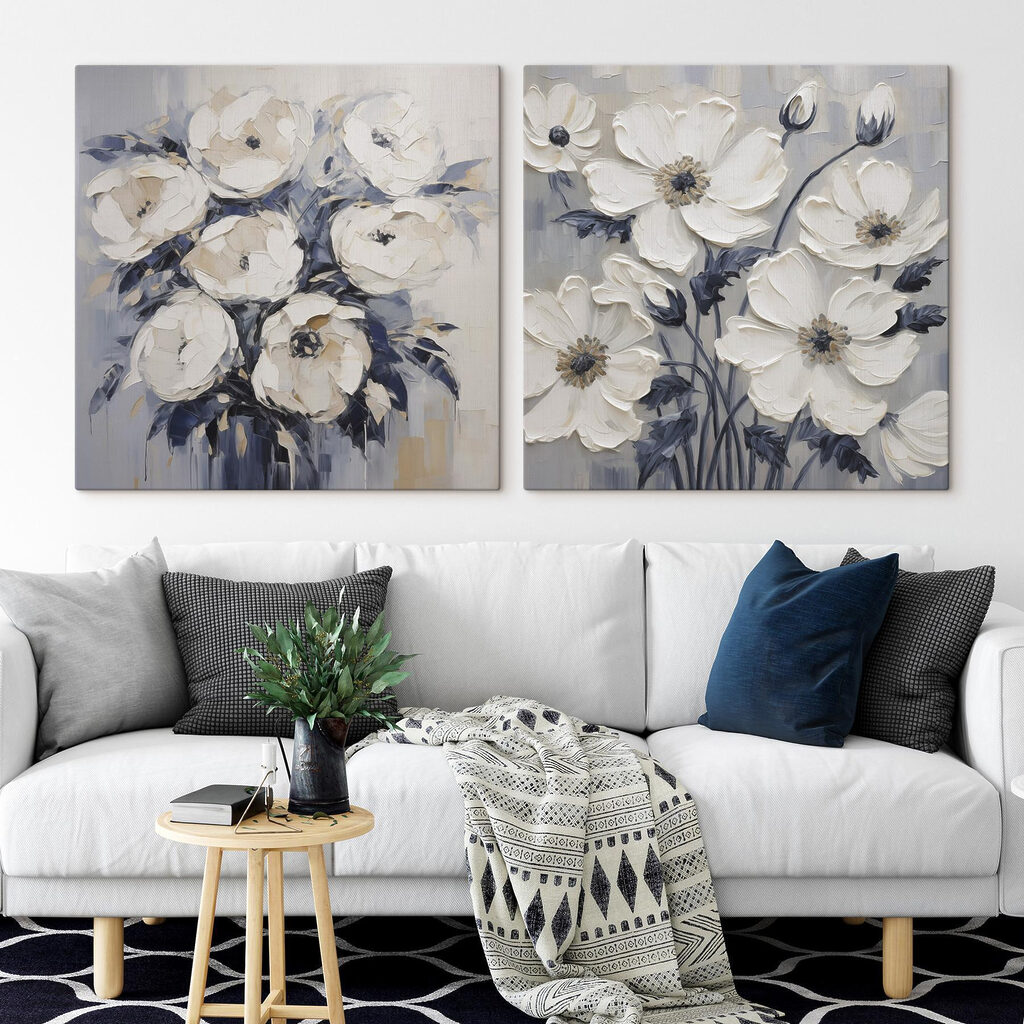 Weiße Blüte in einem Interieur