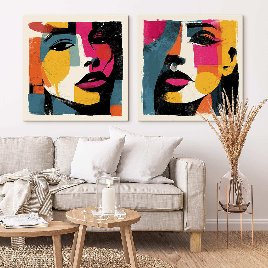 Blicke in leuchtenden Farben in einem Interieur