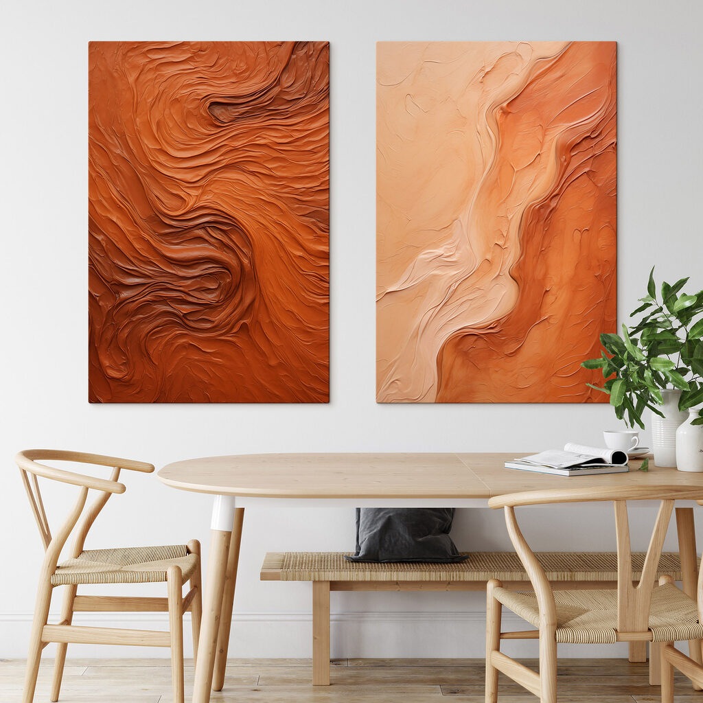 Terrakotta in Bewegung in einem Interieur