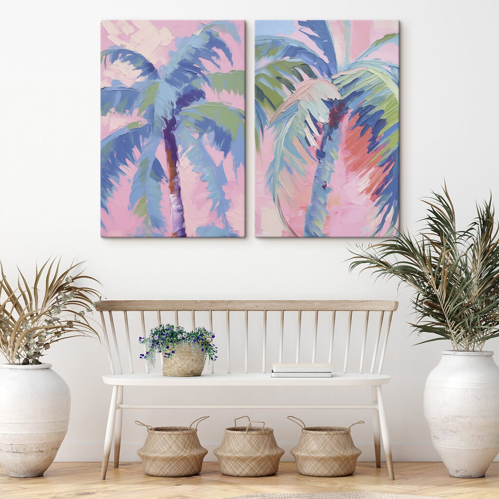 Palmen auf rosa Grund — Interieur 1