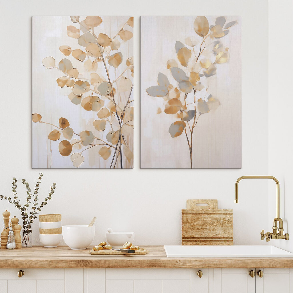 Licht zwischen runden Blättchen in einem Interieur