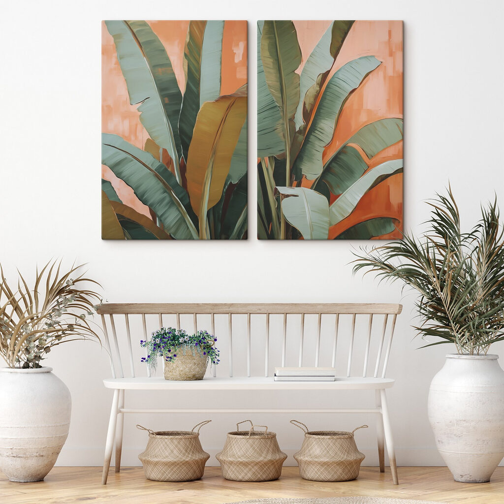 Großes Blatt vor Terrakotta — Interieur 2