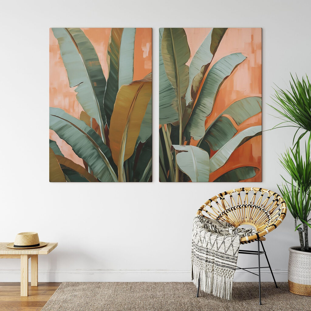 Großes Blatt vor Terrakotta — Interieur 1