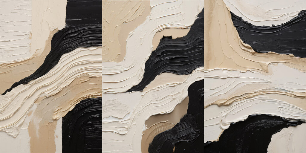 Dunkle Wellen auf Creme — ganzes Design