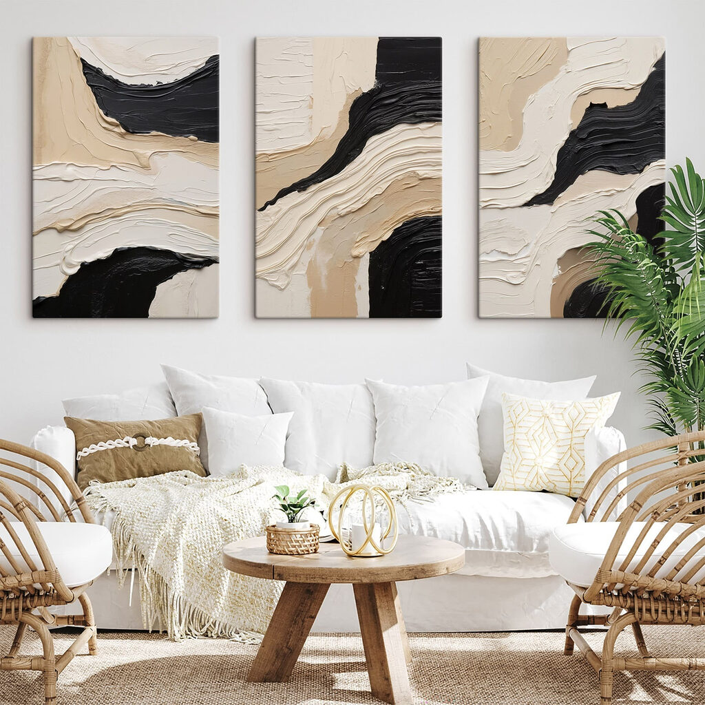 Dunkle Wellen auf Creme — Interieur 2