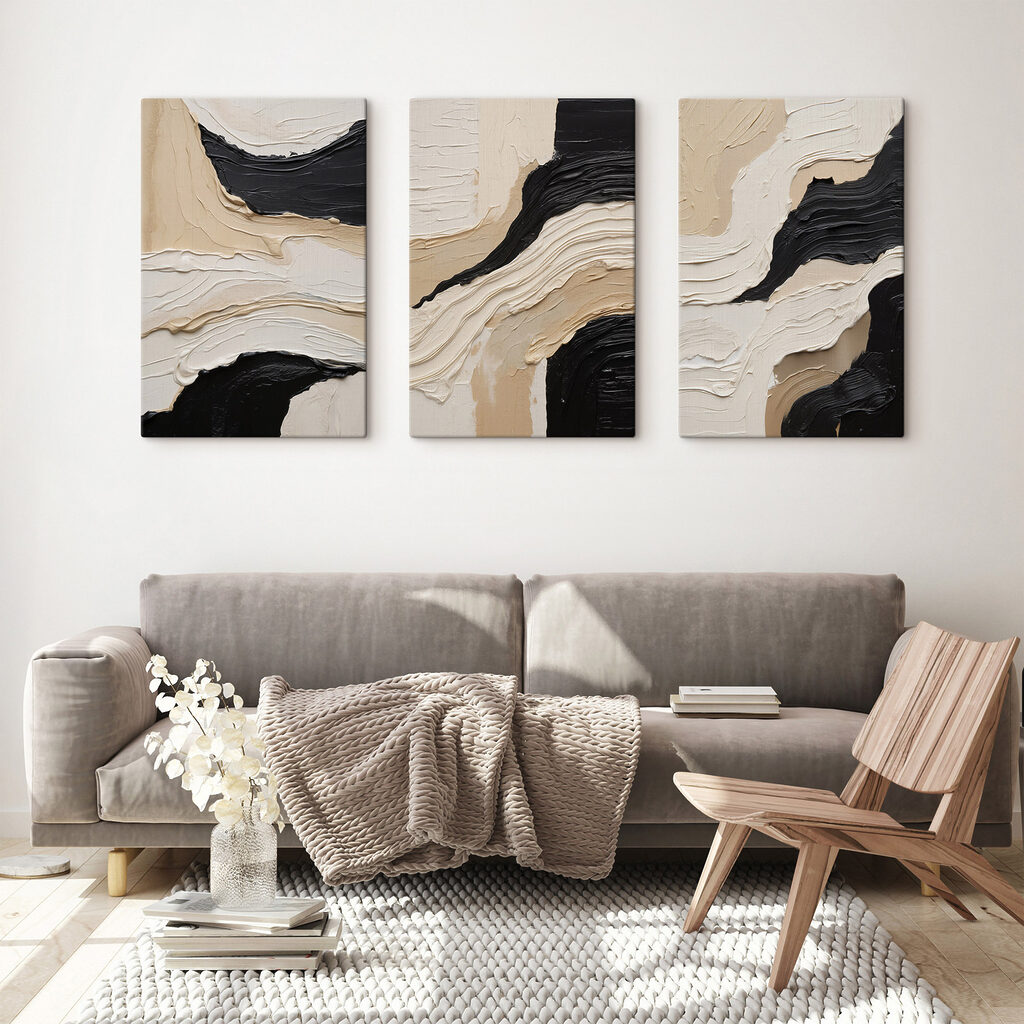 Dunkle Wellen auf Creme — Interieur 1