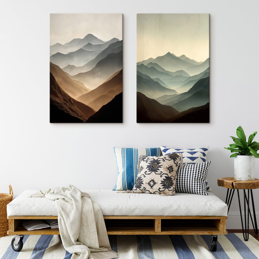 Zwischen stillen Bergkämmen in einem Interieur