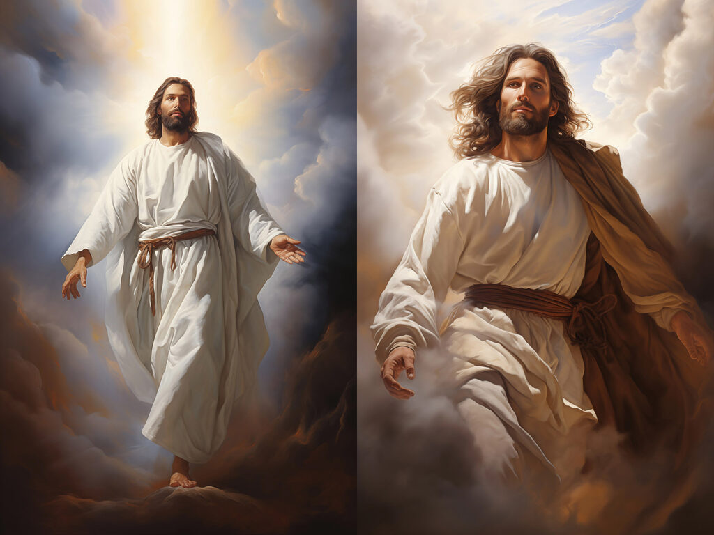 Jesus zwischen Wolken — ganzes Design