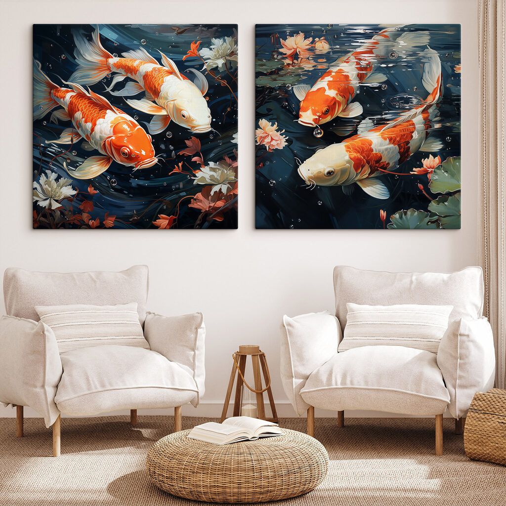 Fische im Kreis in einem Interieur