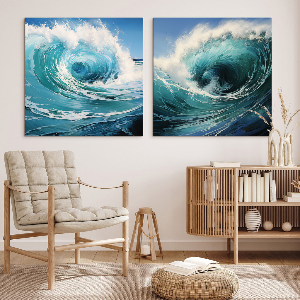 Mitten in der Welle in einem Interieur