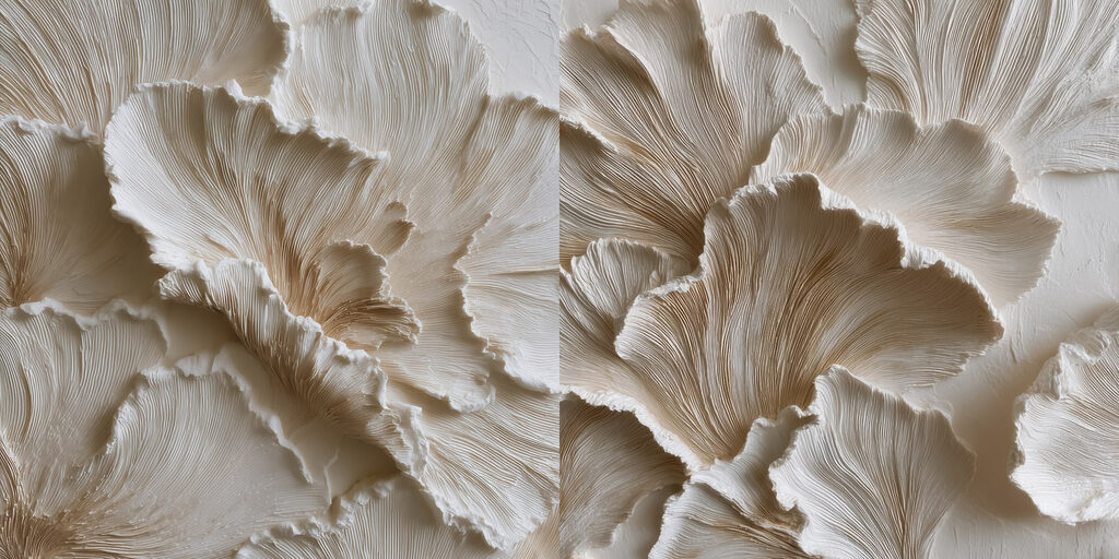 Helle Fächer in Falten — ganzes Design