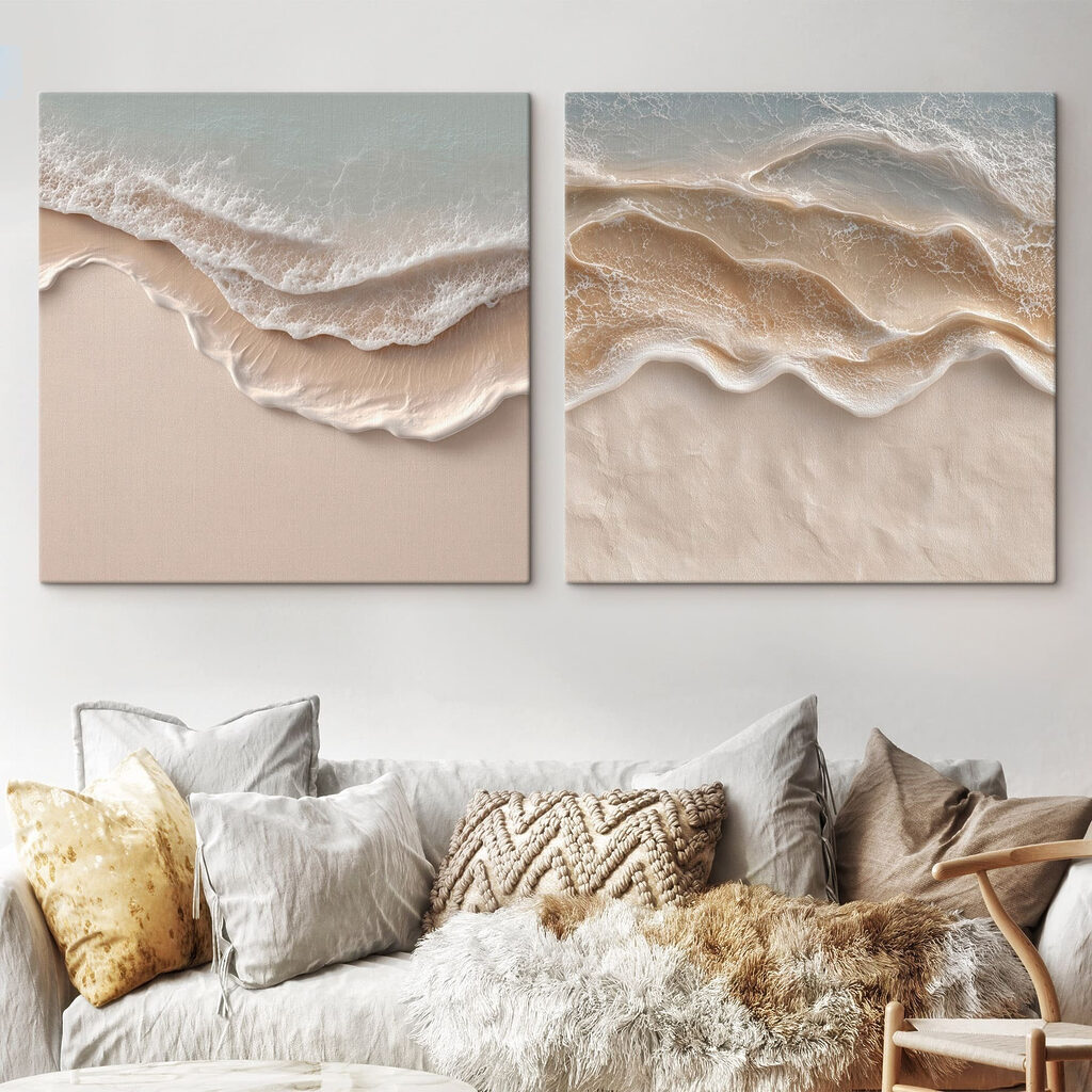 Sanfte Brandung von oben in einem Interieur