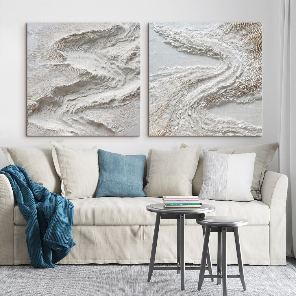 Spuren weißer Strömung in einem Interieur
