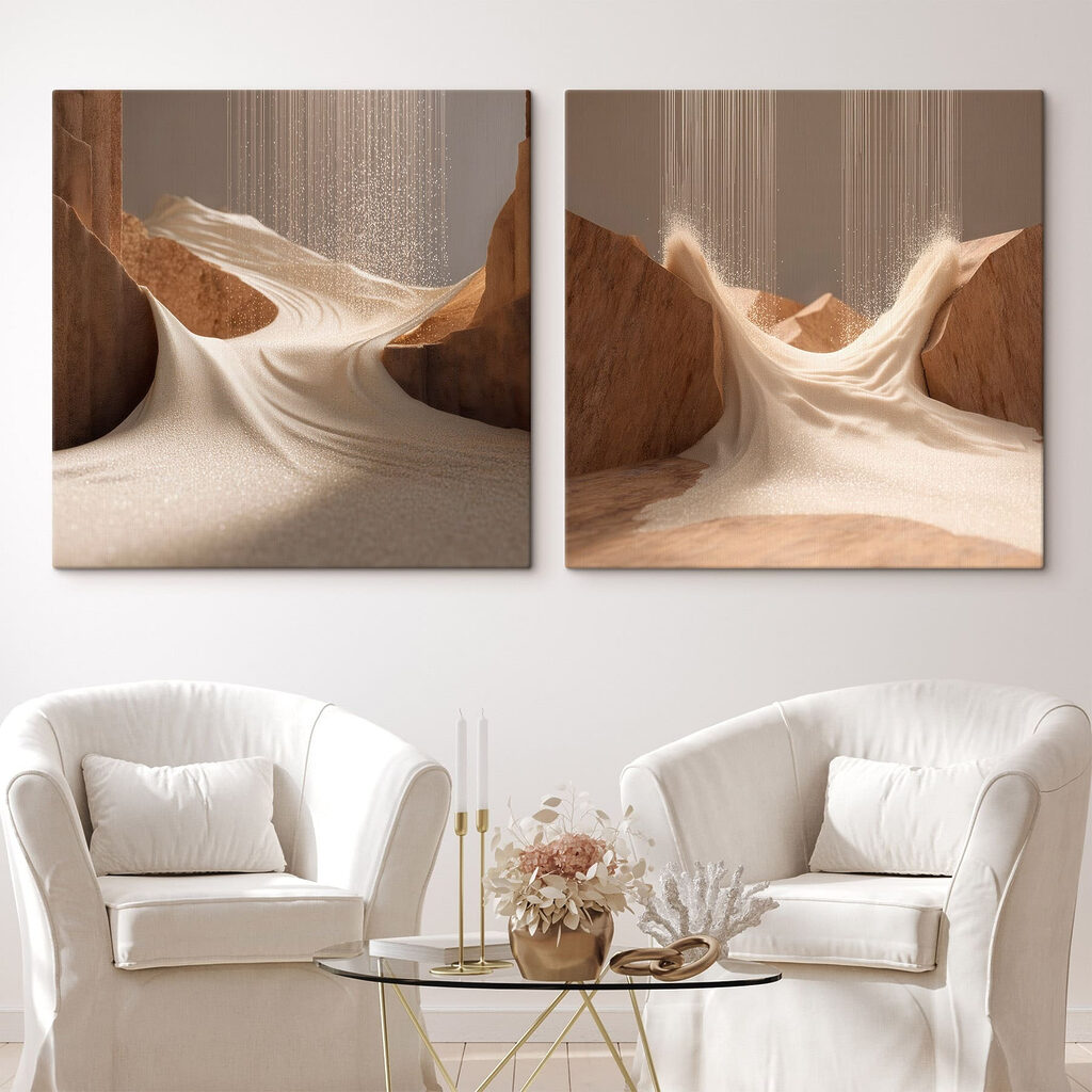 Sand in freier Bewegung in einem Interieur