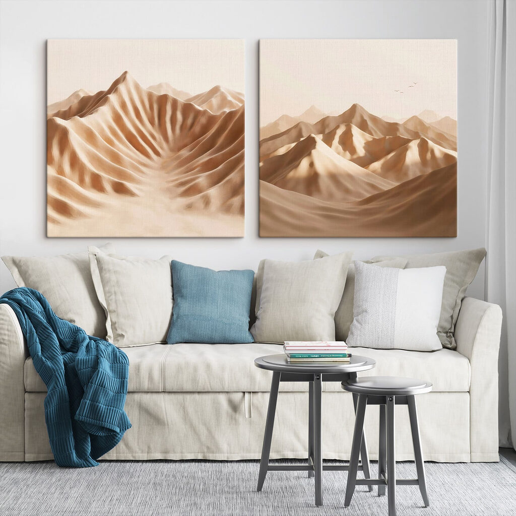 Landschaft aus Falten in einem Interieur