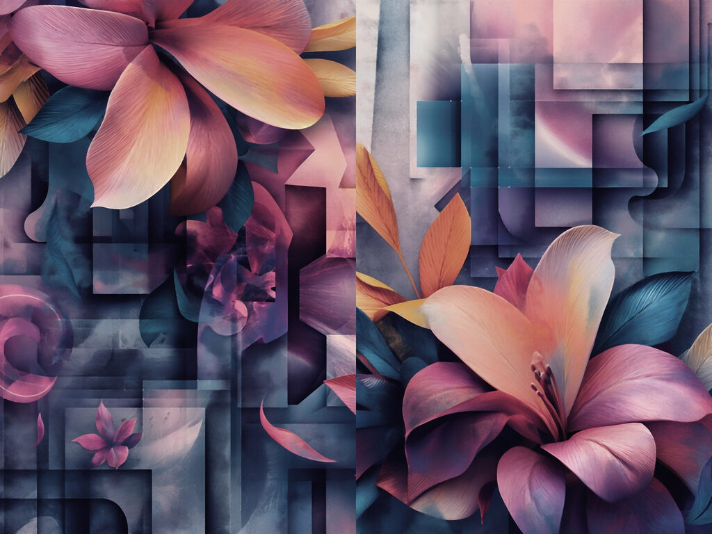 Blumen im Mosaik — ganzes Design