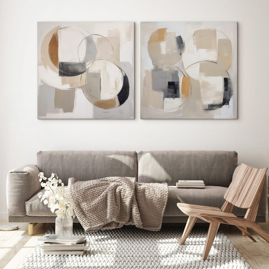 Kreise auf hellen Flächen in einem Interieur