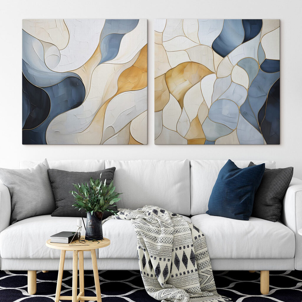 Blau mit Goldadern in einem Interieur