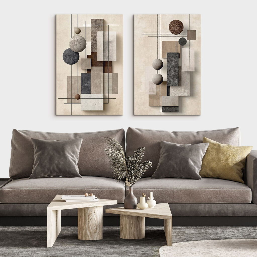 Kugeln neben klaren Flächen in einem Interieur