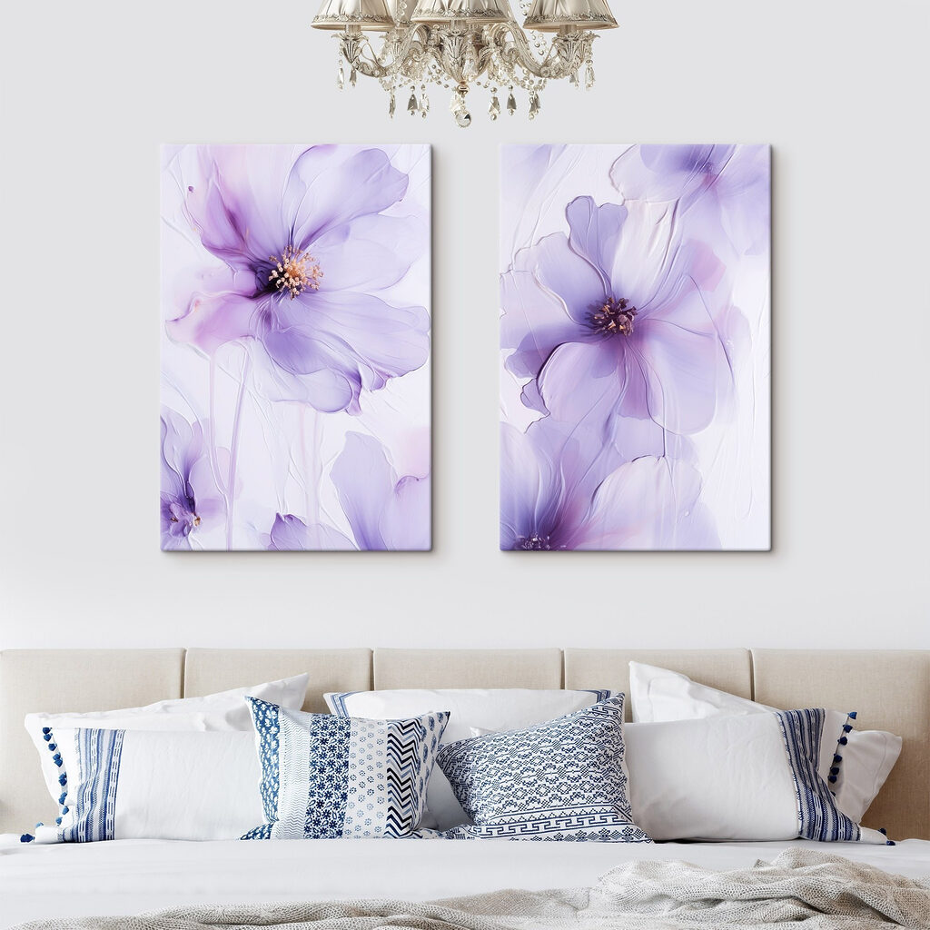 Lila Blüten auf Weiß — Interieur 1