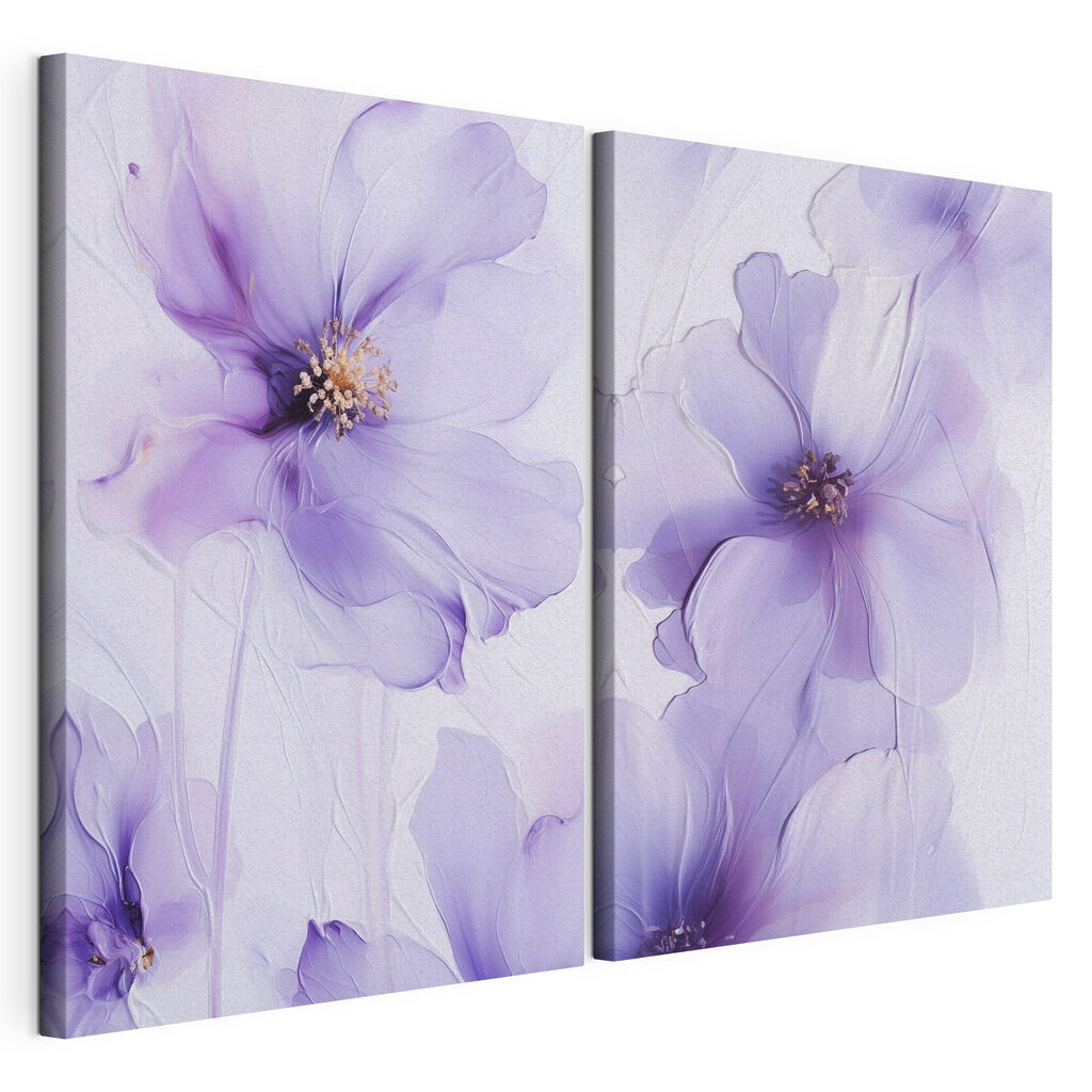 Lila Blüten auf Weiß — Produktansicht