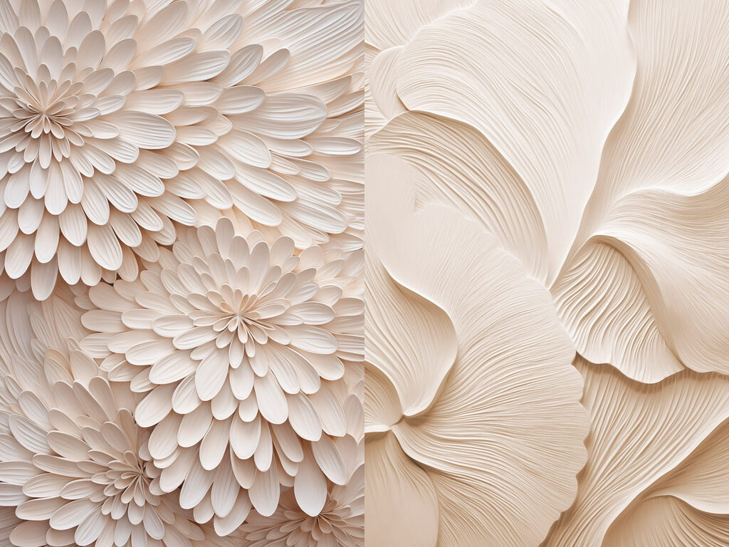 Weiße Blütencollage — ganzes Design