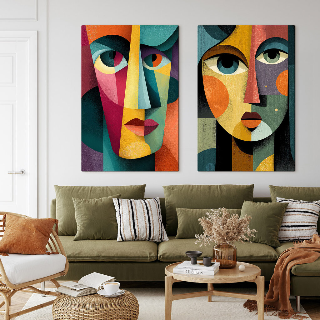 Gesichter in leuchtenden Flächen — Interieur 1
