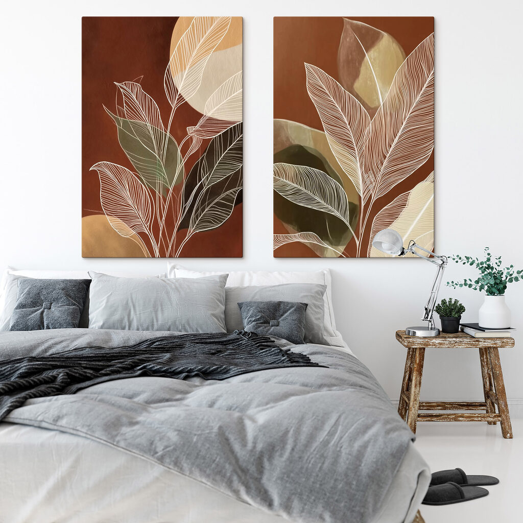 Feine Adern auf Rostbraun in einem Interieur