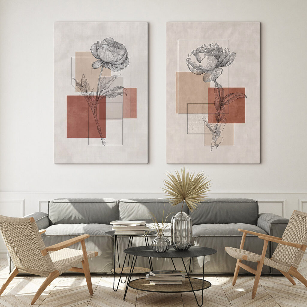 Blumenzeichnungen auf sanften Flächen — Interieur 1