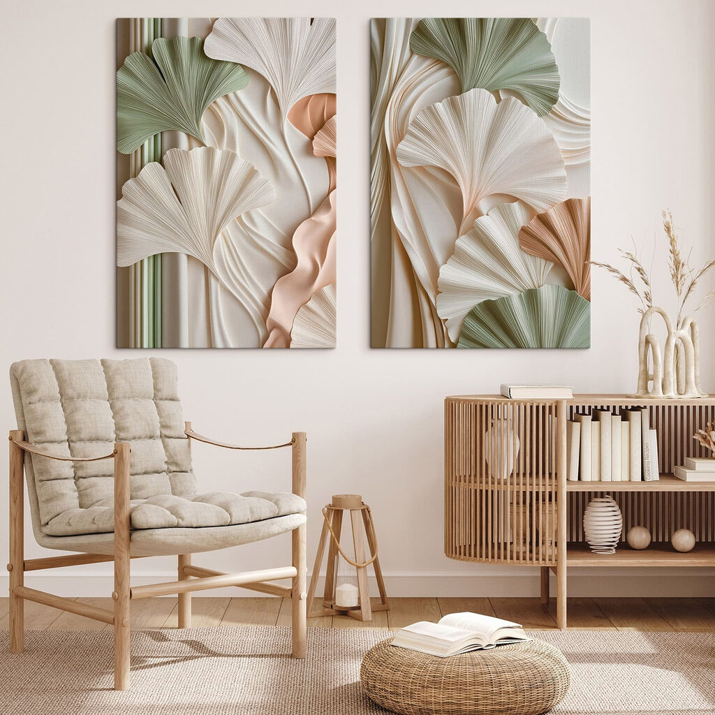 Fächerformen in sanften Schichten in einem Interieur