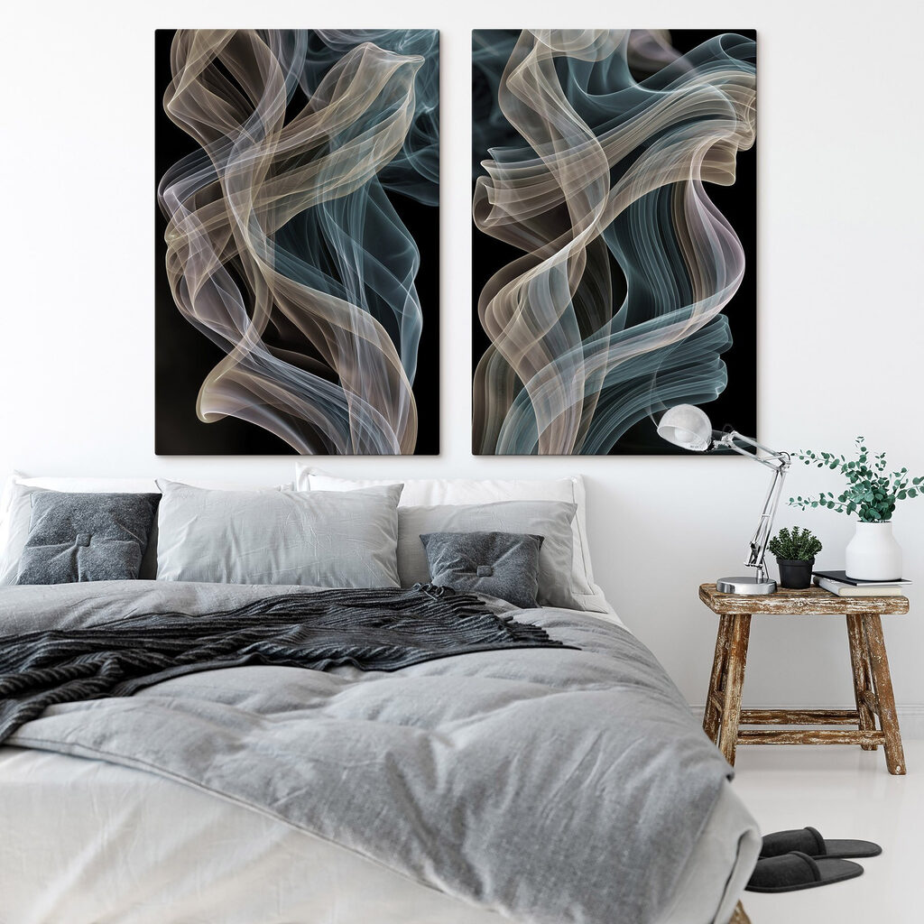 Transparente Bänder auf Schwarz in einem Interieur
